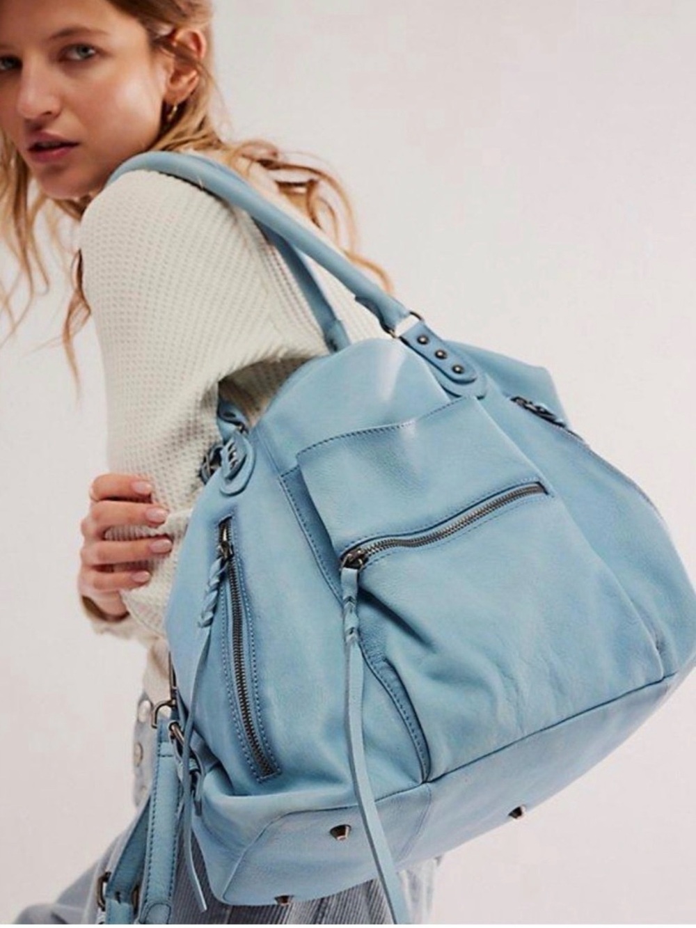 Free People Emerson Tote in Washed Sail